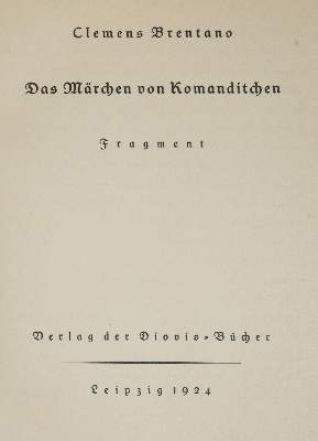 Bild Nr.2: 133-949 Brentano,C.: (Literatur und illustrierte Bücher 20.Jahrhundert - Alte Literatur in modernen Ausgaben)