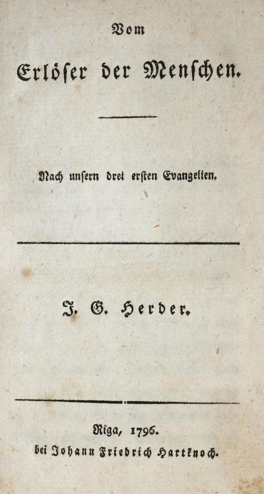 Große Abbildung Nr.1: 134-1006 Herder,J.G.: (Literatur und illustrierte Bücher bis 19.Jahrhundert)