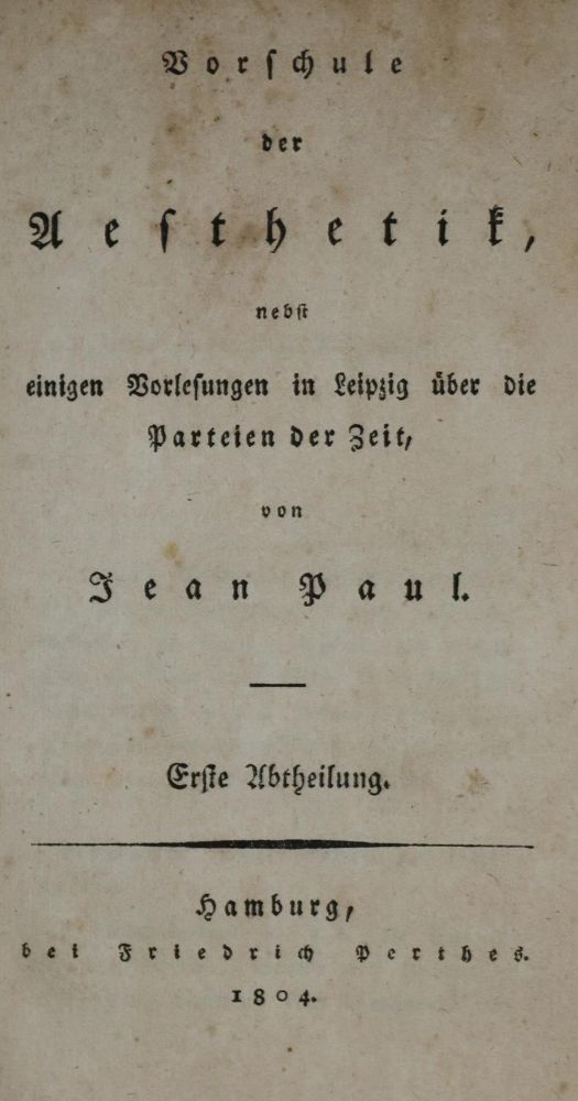 Große Abbildung Nr.1: 134-1018 Jean Paul (d.i. J.P.F. Richter).: (Literatur und illustrierte Bücher bis 19.Jahrhundert)