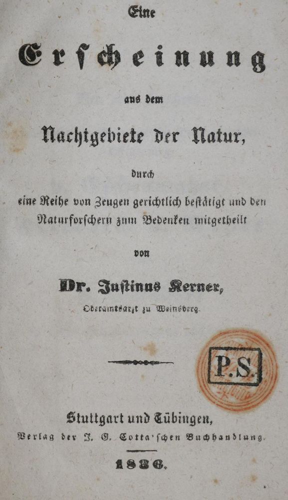 Große Abbildung Nr.1: 134-1025 Kerner,J.: (Literatur und illustrierte Bücher bis 19.Jahrhundert)