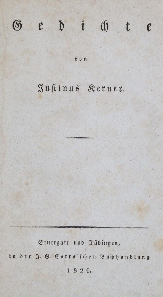 Große Abbildung Nr.1: 134-1026 Kerner,J.: (Literatur und illustrierte Bücher bis 19.Jahrhundert)