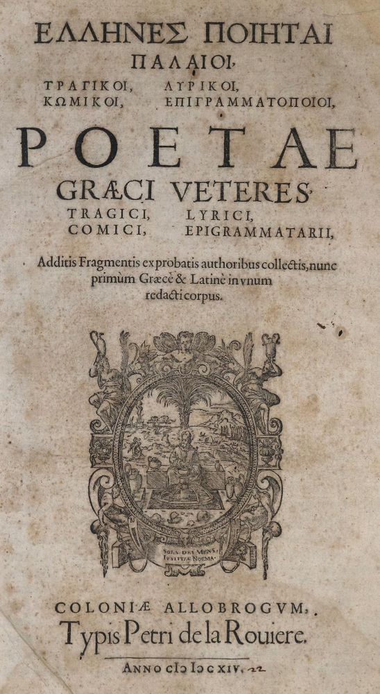 Große Abbildung Nr.1: 134-107 Ellenes Poietai Palacoi.: (Alte Drucke, Handschriften und Theologie)