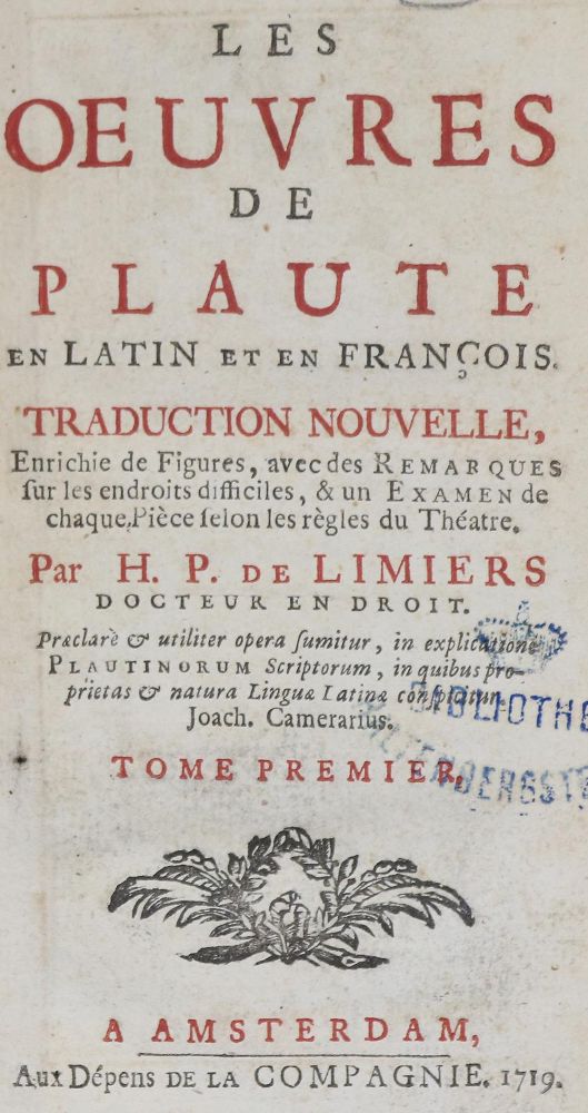 Große Abbildung Nr.2: 134-1075 Plautus,(T.M.): (Literatur und illustrierte Bücher bis 19.Jahrhundert)