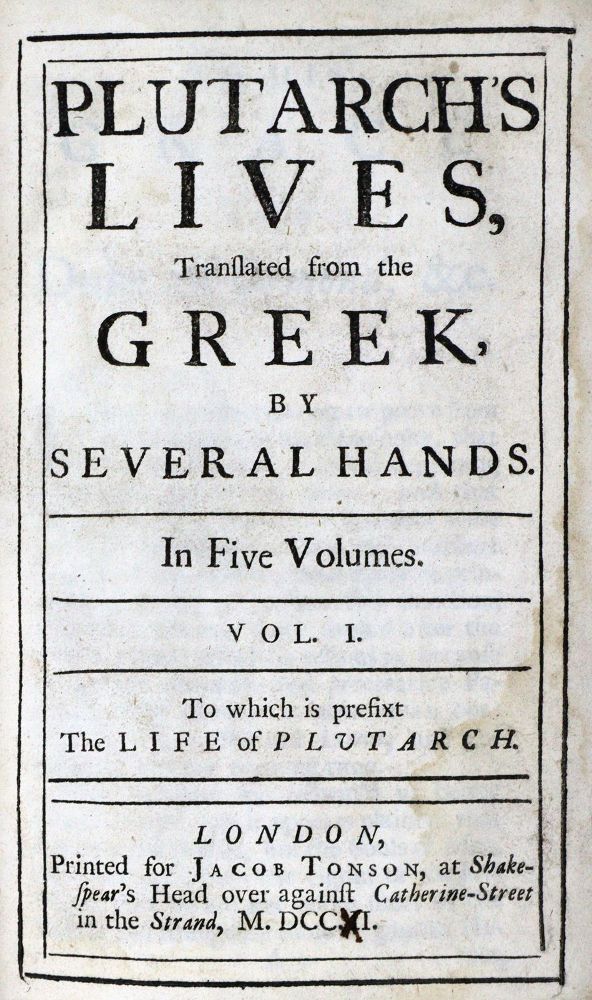 Große Abbildung Nr.1: 134-1077 Plutarch.: (Literatur und illustrierte Bücher bis 19.Jahrhundert)