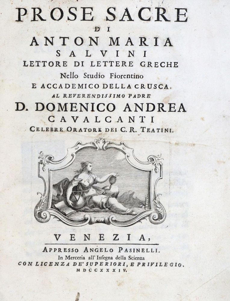 Große Abbildung Nr.1: 134-1091 Salvini,A.M.: (Literatur und illustrierte Bücher bis 19.Jahrhundert)