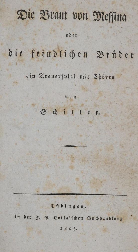 Große Abbildung Nr.1: 134-1106 Schiller,(F.).: (Literatur und illustrierte Bücher bis 19.Jahrhundert)
