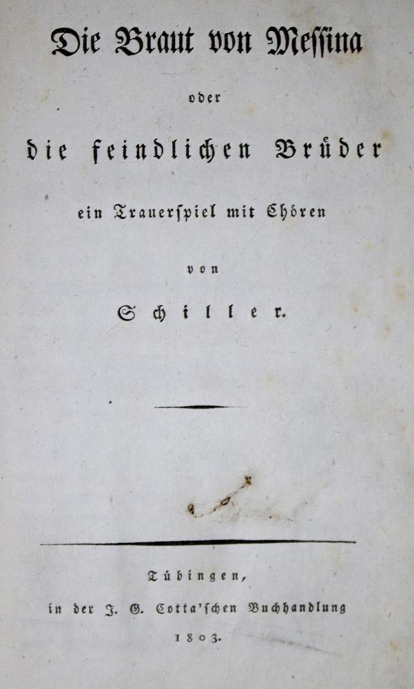 Große Abbildung Nr.1: 134-1107 Schiller,(F.).: (Literatur und illustrierte Bücher bis 19.Jahrhundert)