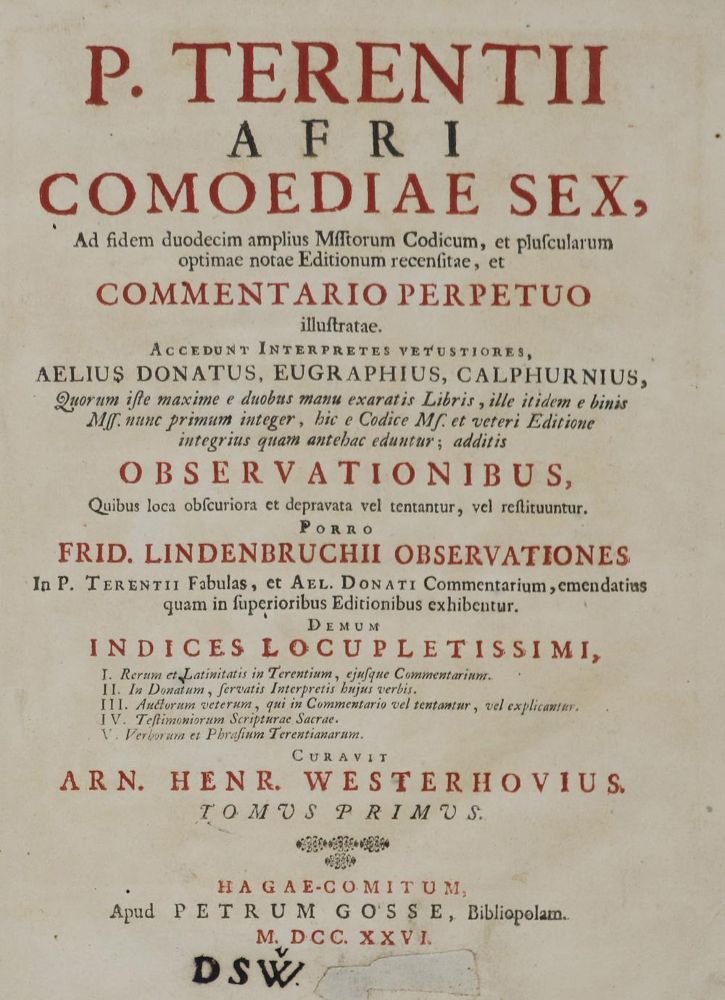 Große Abbildung Nr.1: 134-1124 Terentius,A.P.: (Literatur und illustrierte Bücher bis 19.Jahrhundert)
