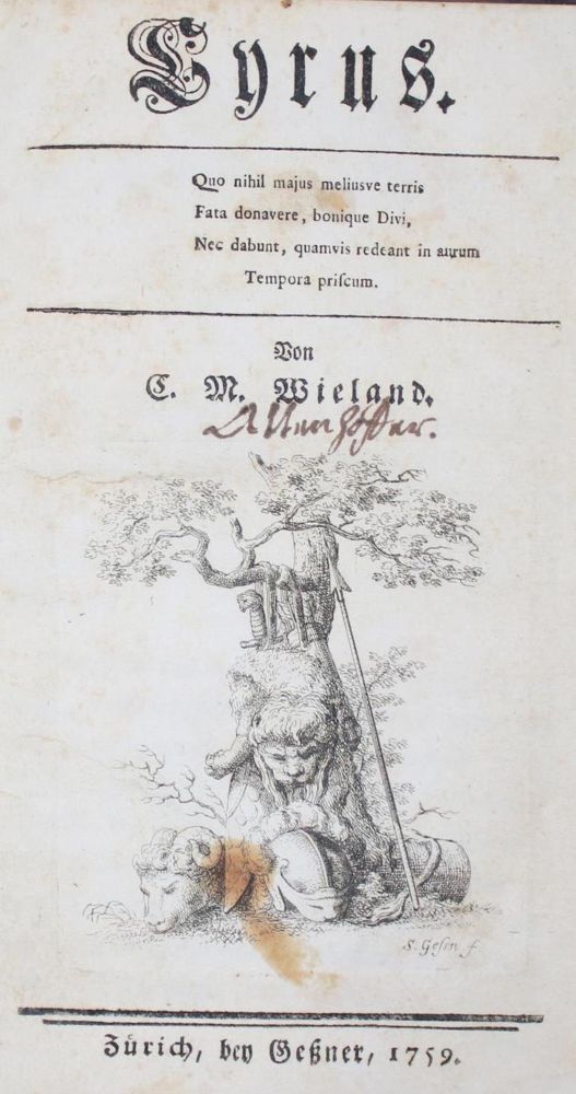 Große Abbildung Nr.1: 134-1144 Wieland,C.M.: (Literatur und illustrierte Bücher bis 19.Jahrhundert)
