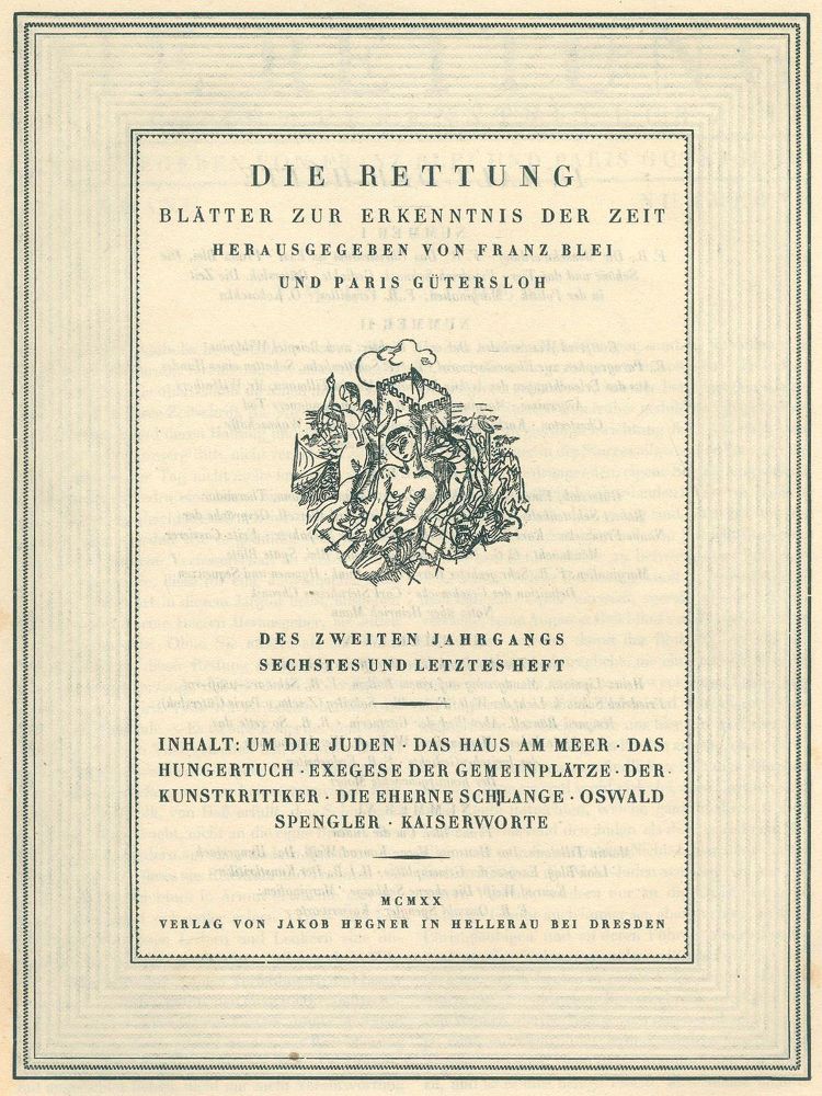 Große Abbildung Nr.1: 134-1184 Die Rettung.: (Literatur und illustrierte Bücher 20.Jahrhundert - Alte Literatur in modernen Ausgaben)