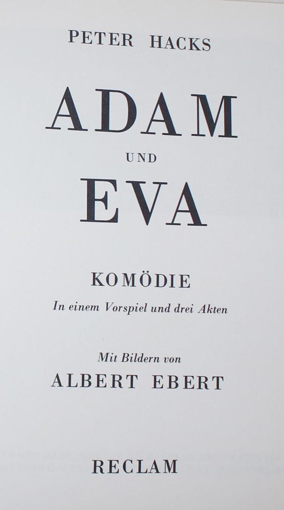 Große Abbildung Nr.1: 134-1226 Hacks,P.: (Literatur und illustrierte Bücher 20.Jahrhundert - Alte Literatur in modernen Ausgaben)