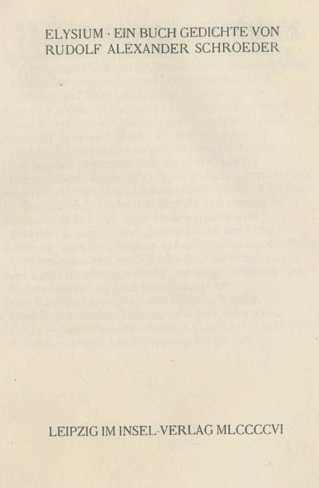 Große Abbildung Nr.1: 134-1250 Schroeder,R.A.: (Insel-Verlag)