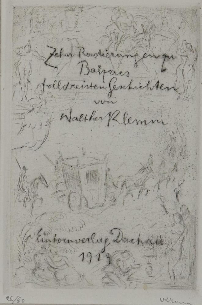 Große Abbildung Nr.3: 134-1260 Klemm,W.: (Literatur und illustrierte Bücher 20.Jahrhundert - Alte Literatur in modernen Ausgaben)