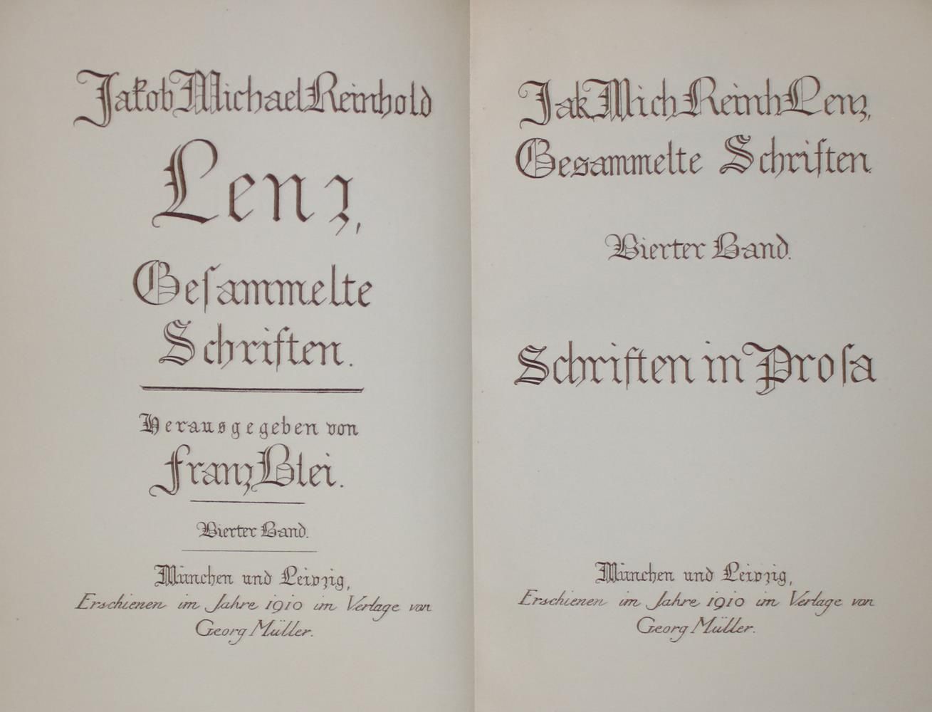 Große Abbildung Nr.1: 134-1271 Lenz,J.M.R.: (Literatur und illustrierte Bücher 20.Jahrhundert - Alte Literatur in modernen Ausgaben)