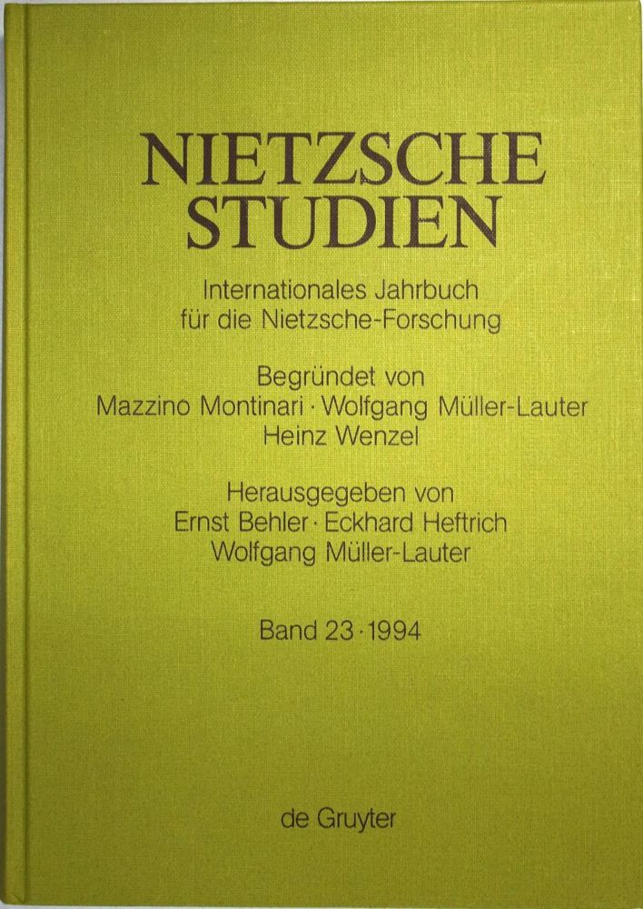 Große Abbildung Nr.1: 134-1304 Nietzsche-Studien.: (Literatur und illustrierte Bücher 20.Jahrhundert - Alte Literatur in modernen Ausgaben)