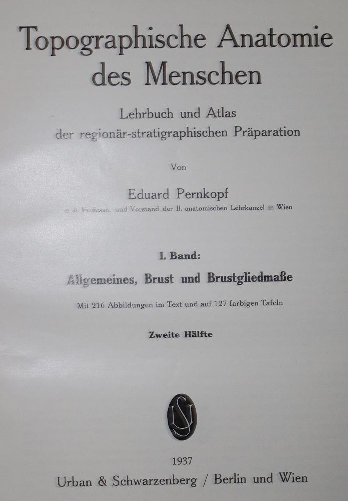 Große Abbildung Nr.2: 134-1396 Pernkopf,E.: (Medizin, Anatomie)