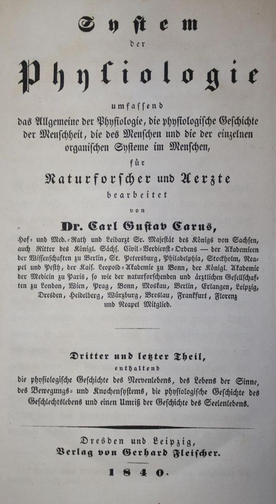 Große Abbildung Nr.1: 134-1409 Carus,C.G.: (Medizin)