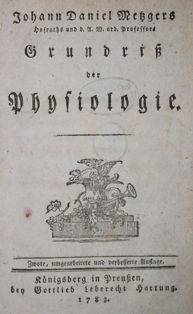 Große Abbildung Nr.1: 134-1434 Metzger,J.D.: (Medizin)