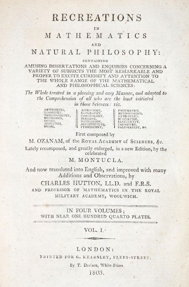 Große Abbildung Nr.1: 134-1460 Ozanam,J.: (Naturwissenschaften und Technik)