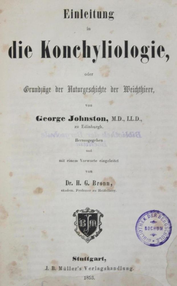 Große Abbildung Nr.1: 134-1475 Johnston,G.: (Zoologie, Konchyliologie)