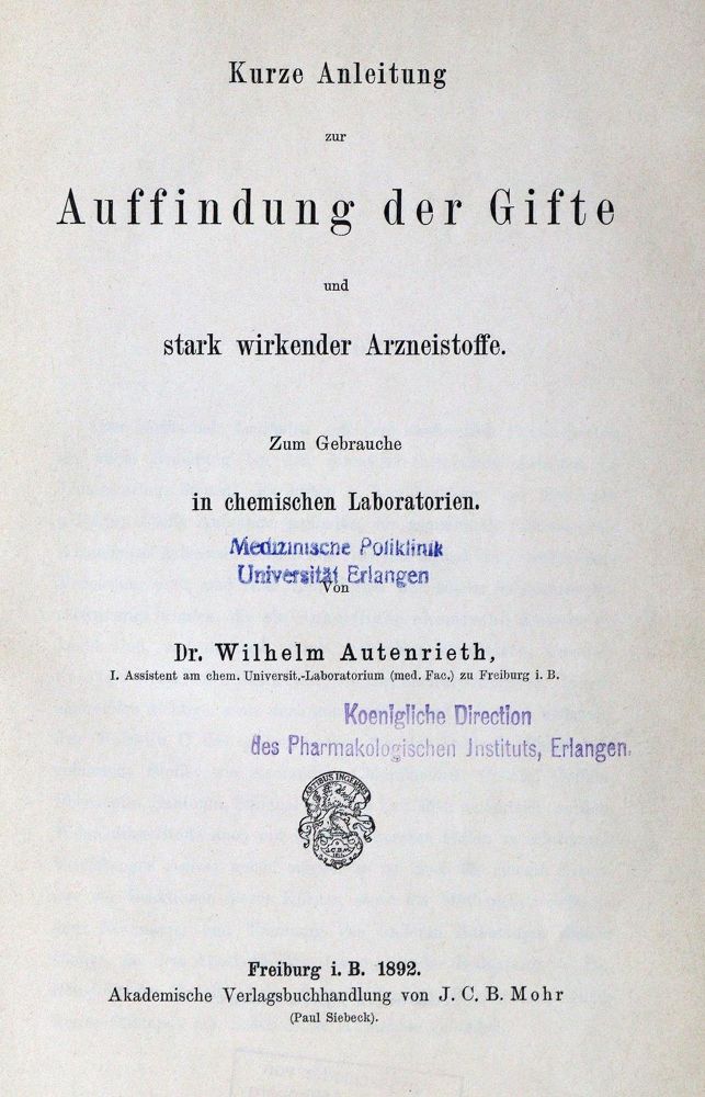 Große Abbildung Nr.2: 134-1519 Dragendorff,G.: (Verschiedene Gebiete - Varia, Chemie)