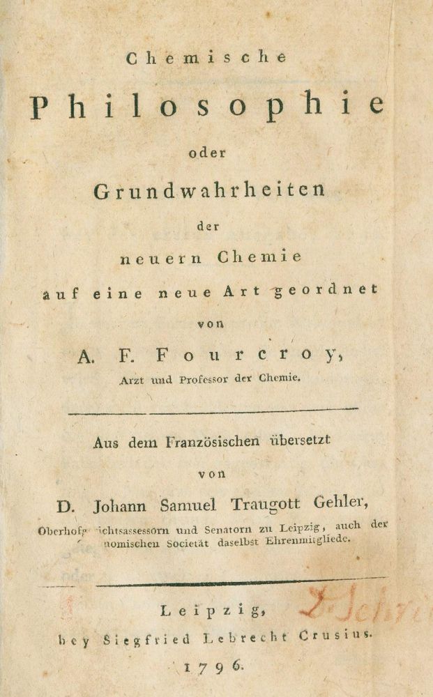 Große Abbildung Nr.1: 134-1520 Foureroy,A.F.: (Verschiedene Länder - Geschichte, Chemie)