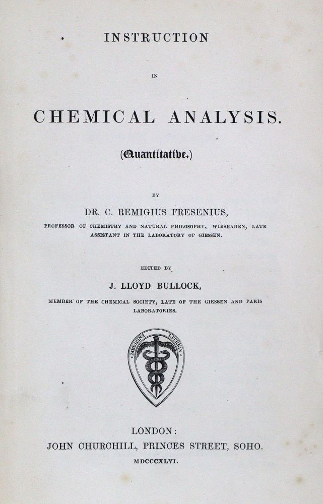 Große Abbildung Nr.1: 134-1521 Fresenius,C.R.: (Verschiedene Gebiete - Varia, Chemie)