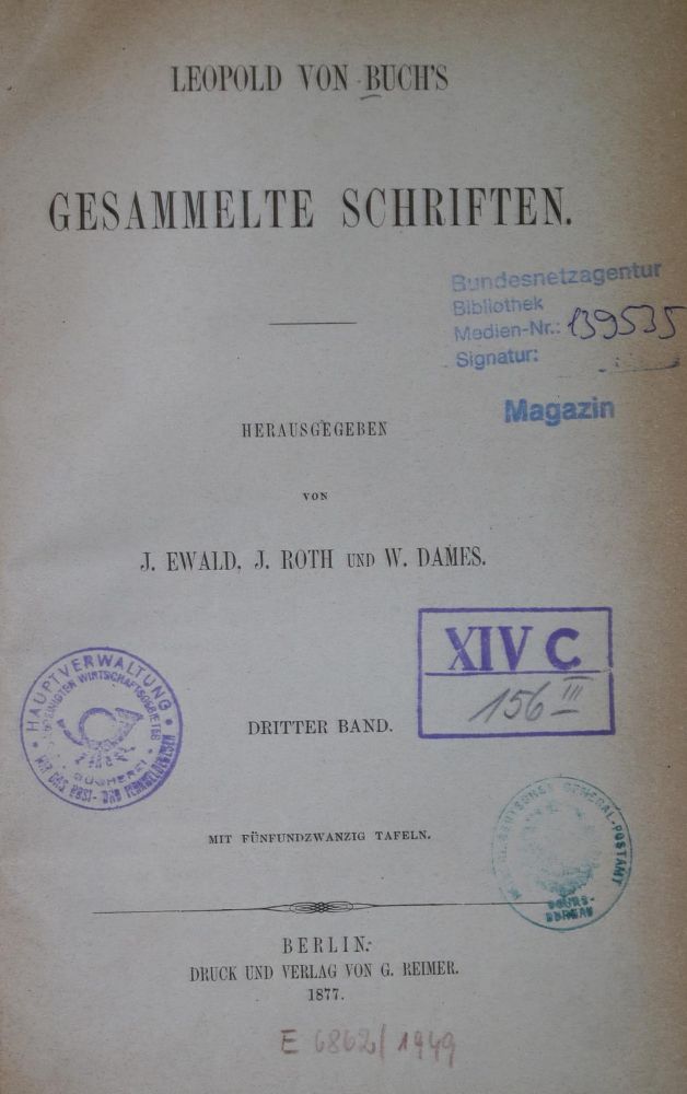 Große Abbildung Nr.1: 134-1537 Buch, Leopold von.: (Verschiedene Länder - Geschichte, Geologie - Mineralogie u. Paläontologie)