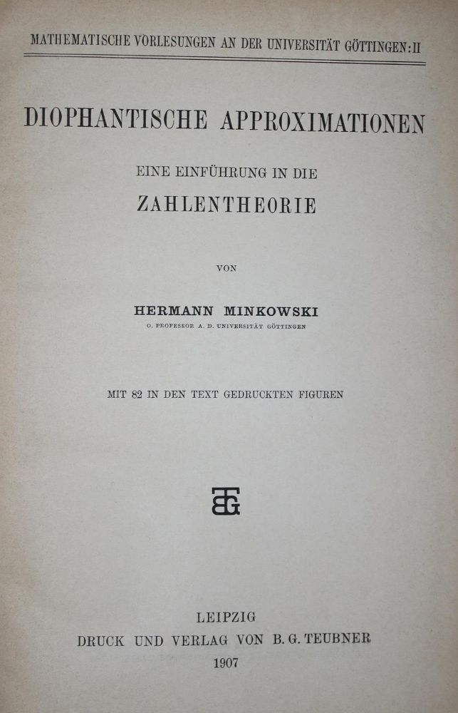 Große Abbildung Nr.1: 134-1572 Minkowski,H.: (Verschiedene Gebiete - Varia, Physik)
