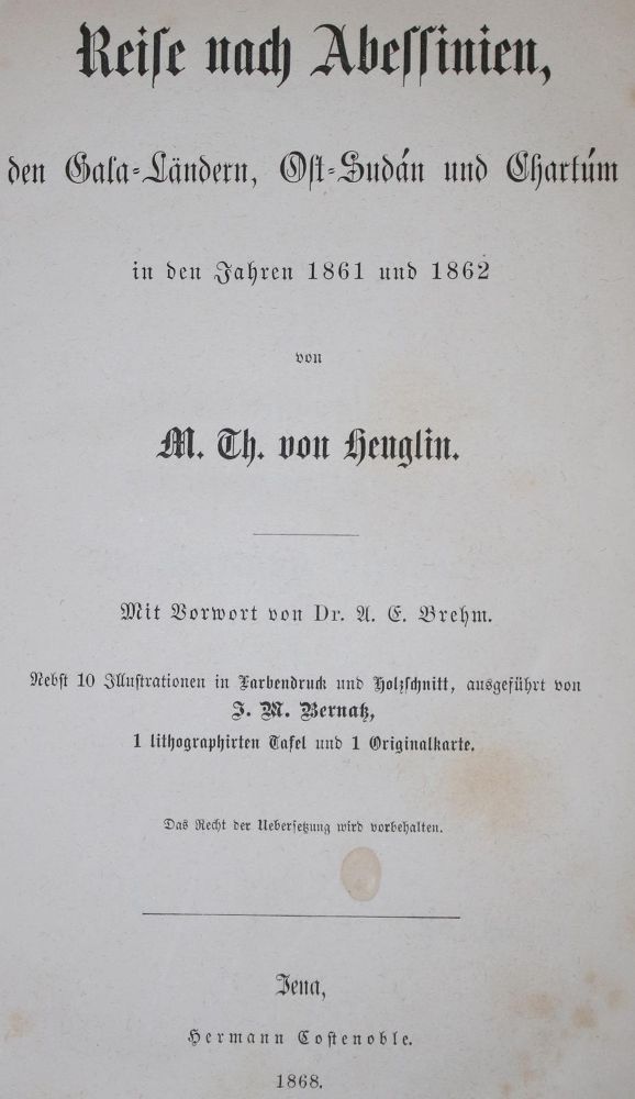 Große Abbildung Nr.2: 134-1592 Heuglin,M.T.v.: (Afrika, Äthiopien)