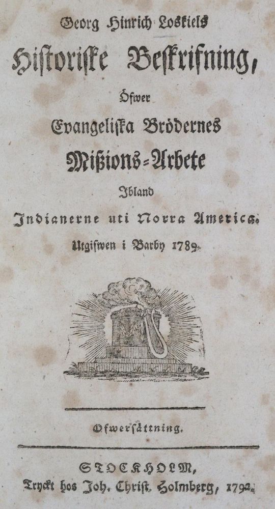 Große Abbildung Nr.1: 134-1627 Loskiel,G.H.: (Amerika, Indianer)