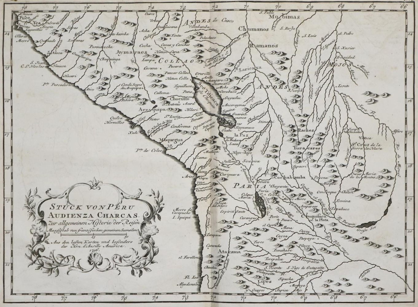 Große Abbildung Nr.1: 134-1631 Allgemeine Historie der Reisen: (Amerika, Peru)
