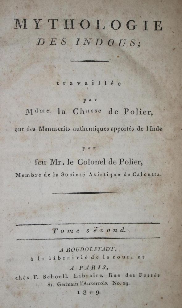 Große Abbildung Nr.1: 134-1655 Polier,(A.L.H.)de u. (M.E.)de Polier.: (Asien, Indien)