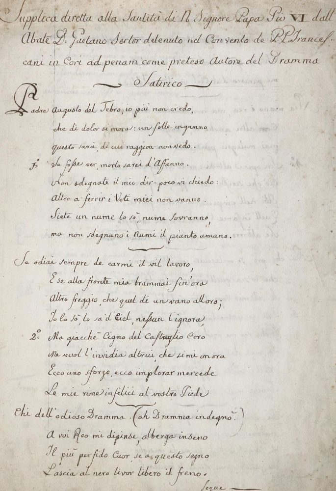 Große Abbildung Nr.1: 134-167 Sertor, Gaetano.: (Handschriften)