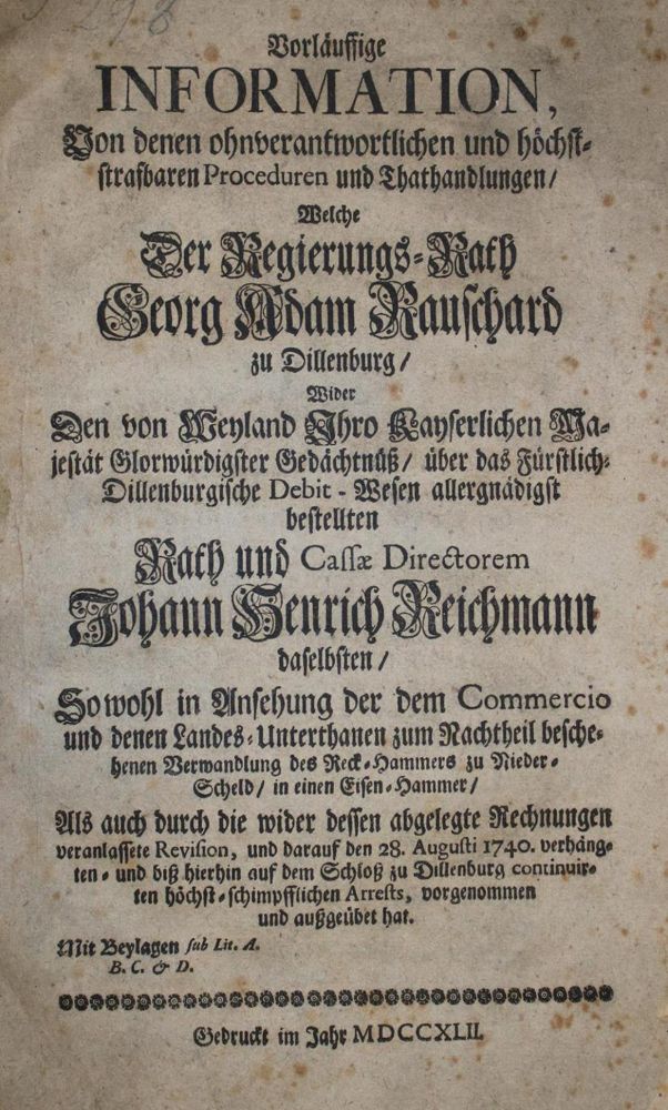 Große Abbildung Nr.1: 134-1708 Dillenburg.: (Deutschland)