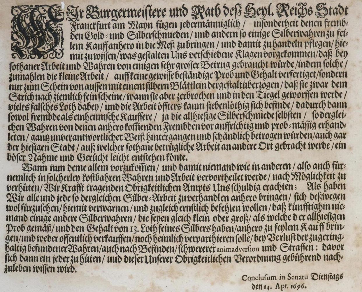 Große Abbildung Nr.1: 134-1722 Frankfurt am Main.: (Deutschland, Frankfurt, Goldschmied)