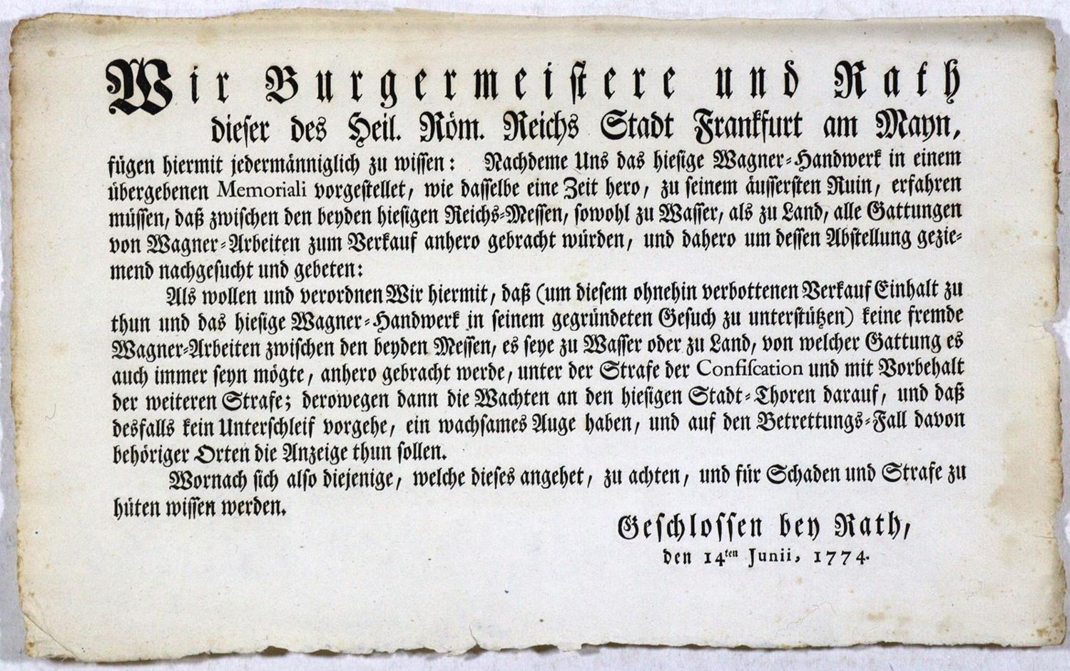 Große Abbildung Nr.1: 134-1727 Frankfurt am Main.: (Deutschland, Frankfurt, Wagner-Handwerk)