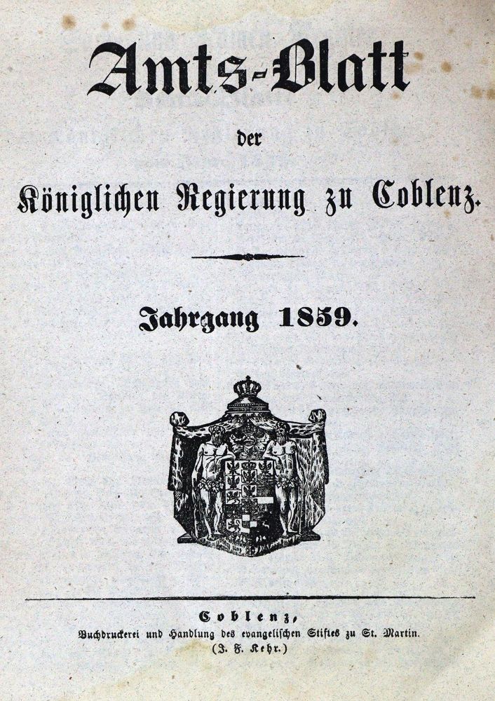 Große Abbildung Nr.1: 134-1750 Amts-Blatt: (Deutschland, Koblenz)