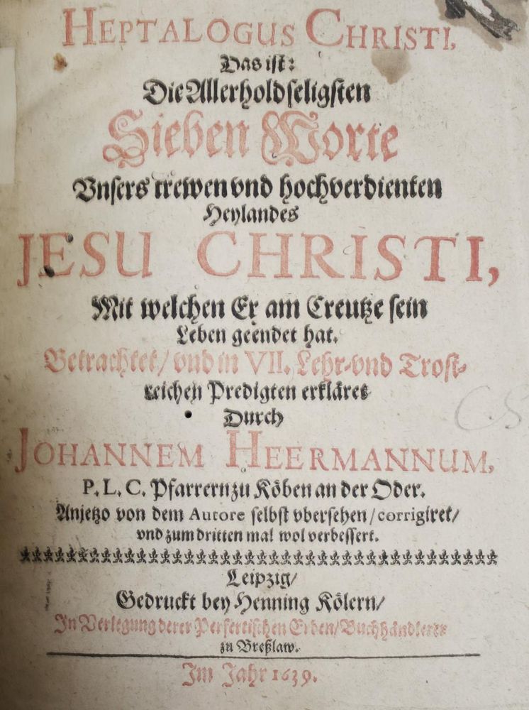 Große Abbildung Nr.1: 134-176 Heermann,J.: (Alte Drucke, Handschriften und Theologie)
