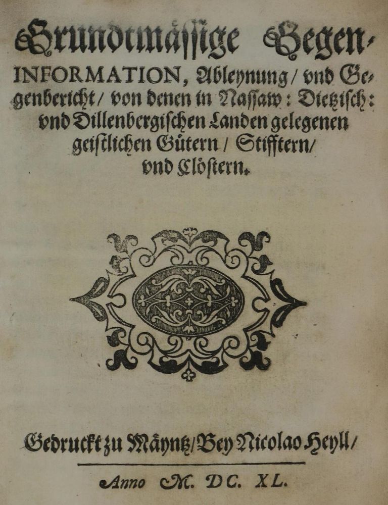 Große Abbildung Nr.1: 134-1772 Grundtmässige Gegen-Information,: (Deutschland, Nassau)