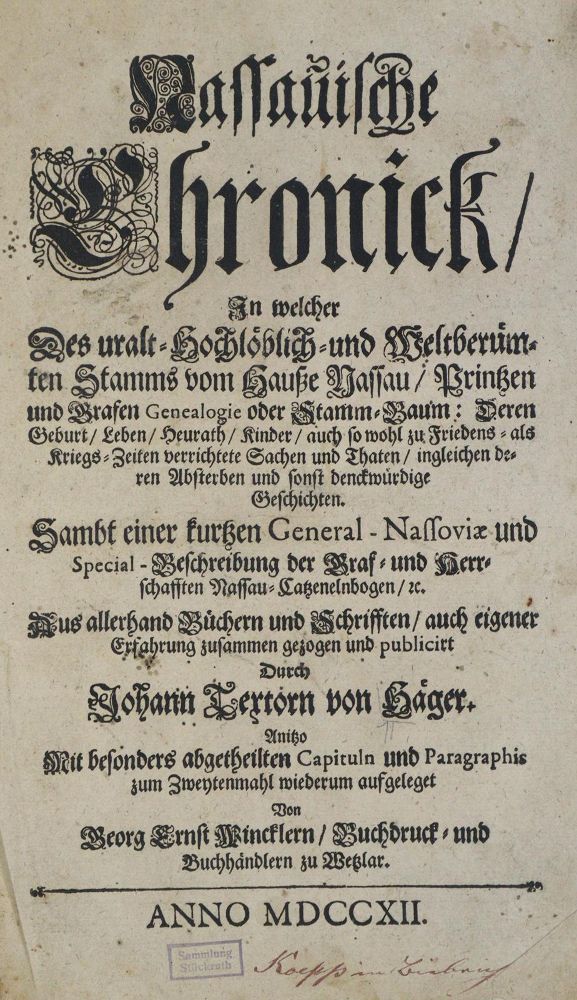 Große Abbildung Nr.1: 134-1775 Textor,J.: (Deutschland, Nassau)