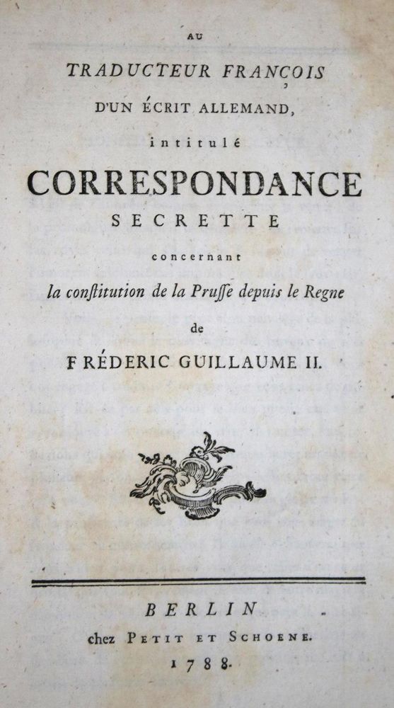 Große Abbildung Nr.1: 134-1790 (Du Vernois).: (Deutschland, Preußen)