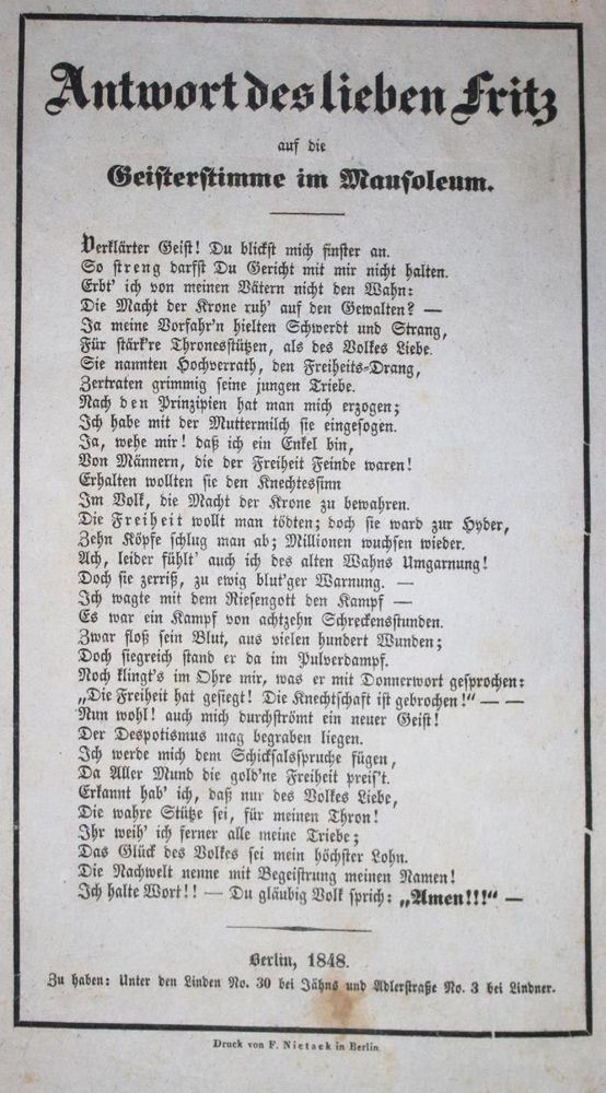 Große Abbildung Nr.1: 134-1794 Antwort: (Deutschland, Revolution 1848/49 - Vormärz - Politik)