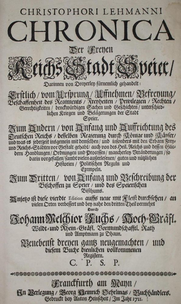 Große Abbildung Nr.1: 134-1820 Lehmann,C.: (Deutschland, Speyer)