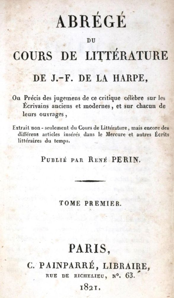 Große Abbildung Nr.1: 134-1847 De la Harpe,J.F. u. R.Perin.: (Frankreich)