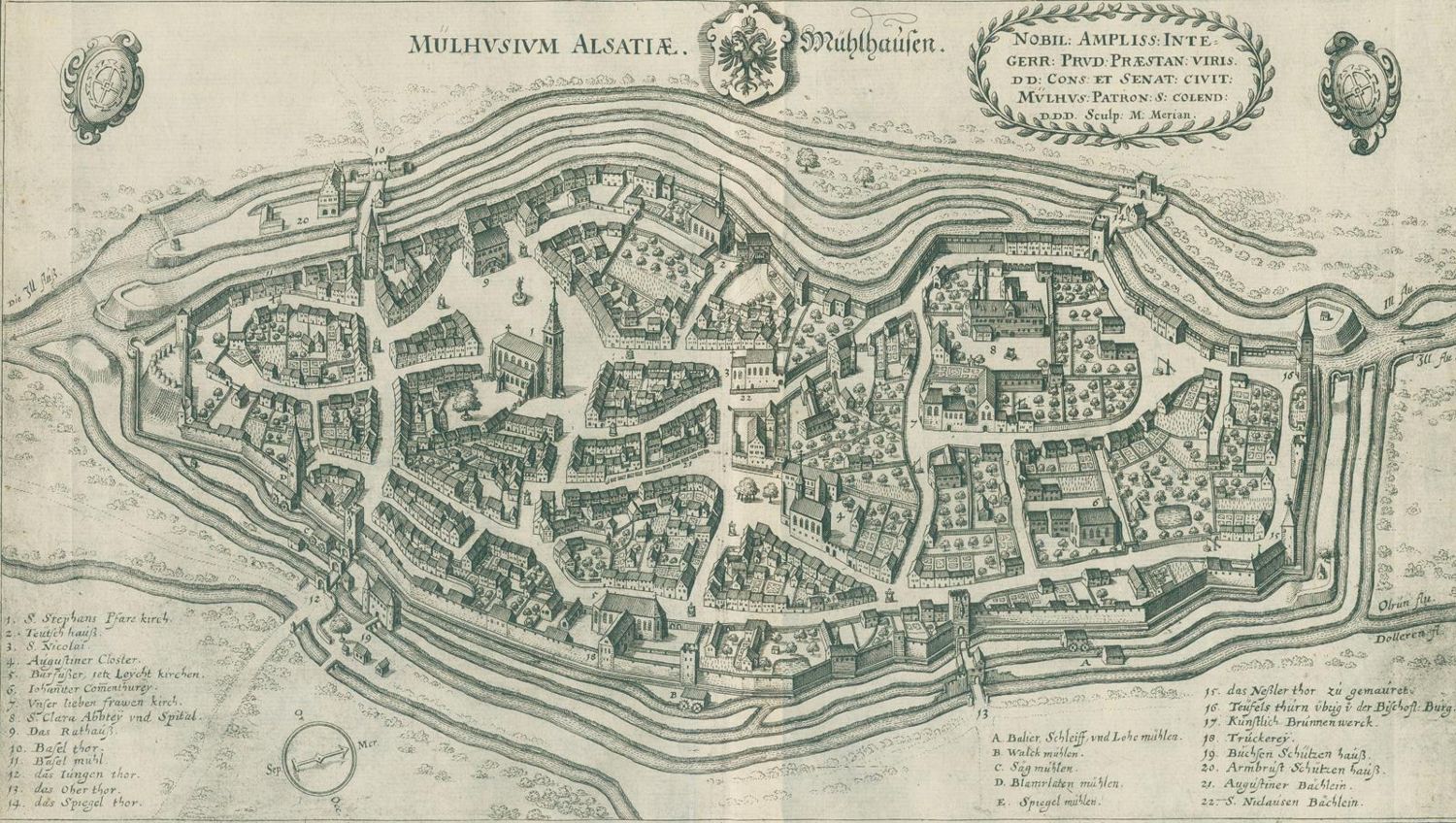 Große Abbildung Nr.1: 134-1852 (Zeiller,M.).: (Frankreich, Elsass, Merian)
