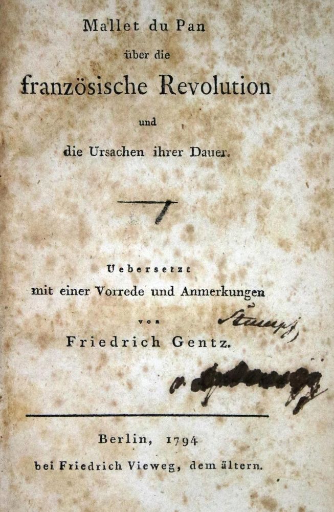 Große Abbildung Nr.1: 134-1870 Mallet du Pan,J.: (Frankreich, Revolution)