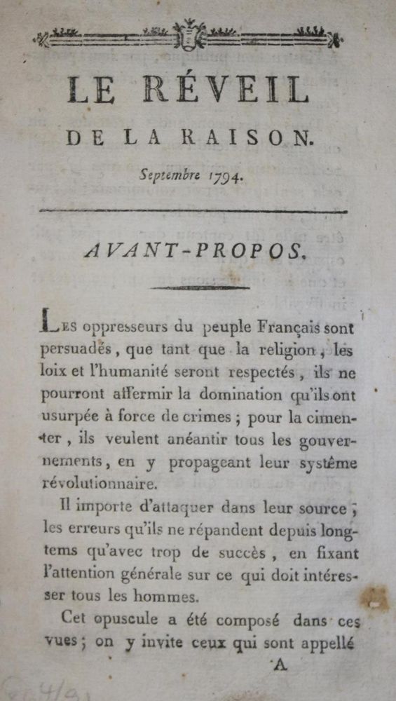 Große Abbildung Nr.1: 134-1872 Reveil de la Raison, Le.: (Frankreich, Revolution)