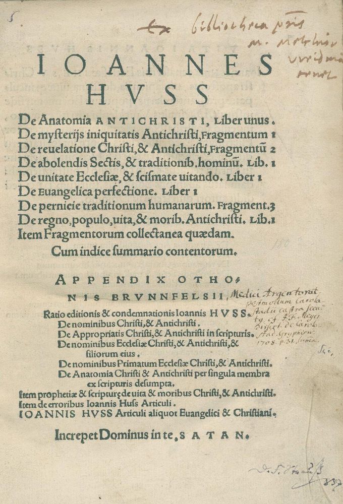 Große Abbildung Nr.1: 134-193 Hus,Jan.: (Alte Drucke, Handschriften und Theologie)
