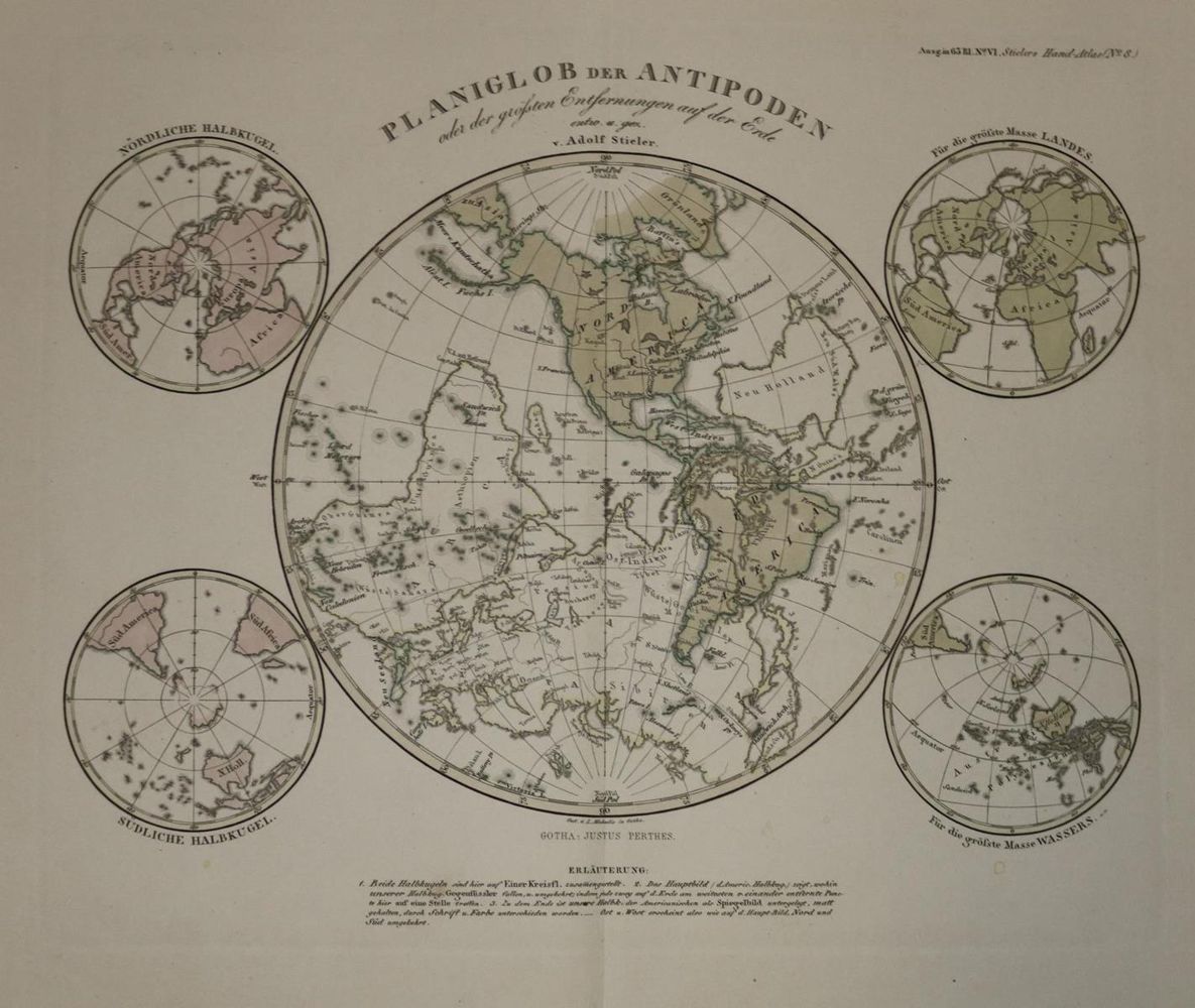 Große Abbildung Nr.1: 134-1950 Stieler,A.: (Verschiedene Länder - Geschichte, Atlanten)